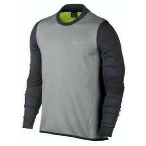 Men's Nike Golf Tech Sphere Knit Crew Pullover Sz S Gray Cover Up Sweater Shirt